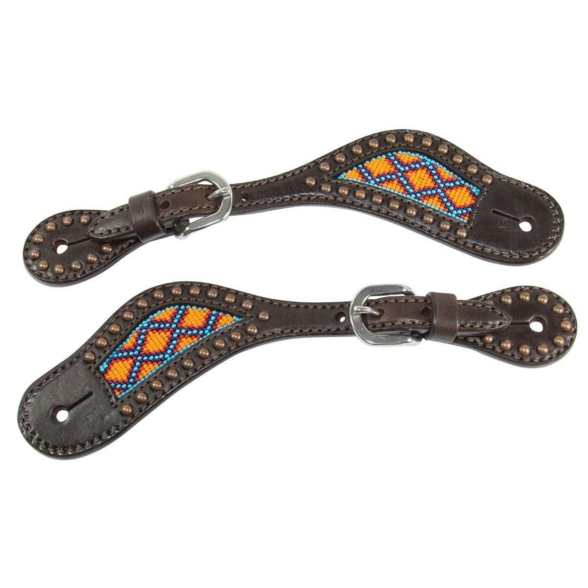 Beaded Copper Spur Straps